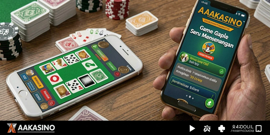 Gameplay menarik game Gaple AAKASINO dengan pemain dari seluruh Indonesia.