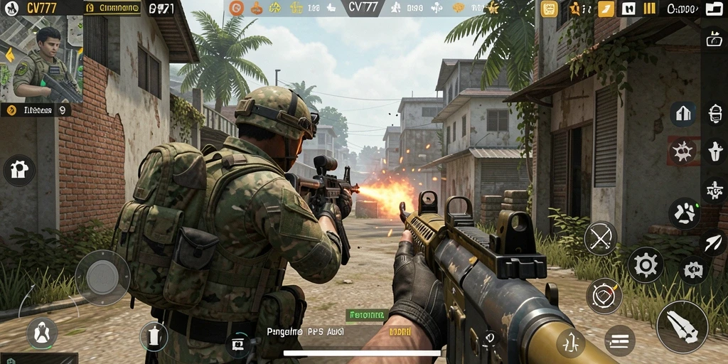 Screenshot dari gameplay seru CV777 yang menunjukkan aksi pertempuran intens.
