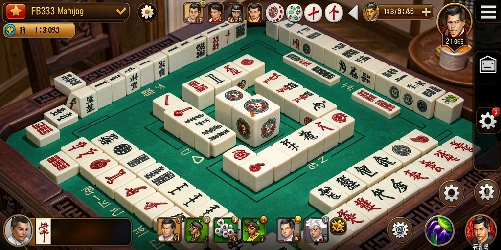 Screenshot gameplay FB333 menampilkan aksi seru dalam permainan Mahjong.
