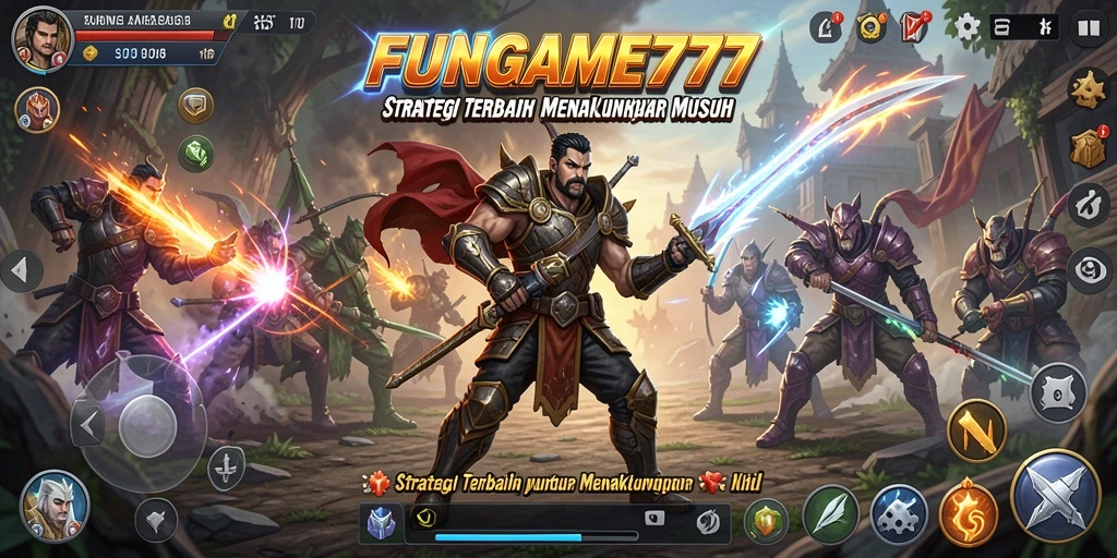 Tangkapan layar FUNGAME777 menampilkan aksi strategi yang mendebarkan.
