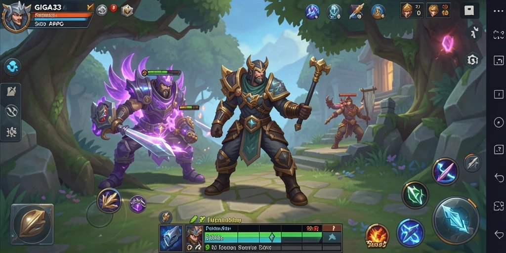 Tampilan gameplay GIGA33 yang menampilkan pertempuran seru dalam dunia ARPG.