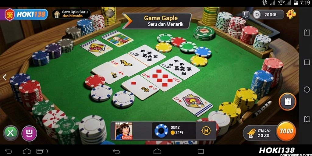 Screenshot utama HOKI138 menampilkan gameplay Gaple yang seru.