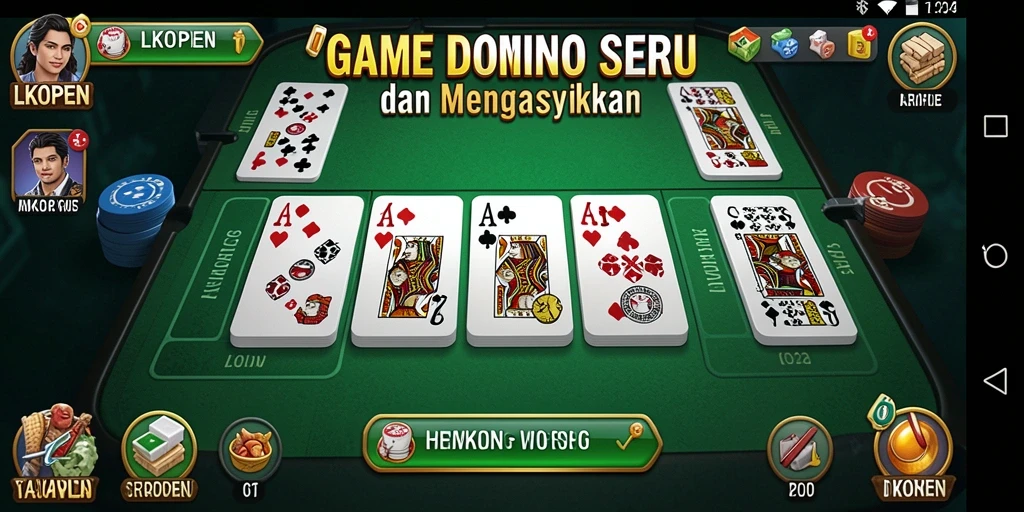 Tampilan gameplay LKOPEN yang menarik dan interaktif di dalam permainan Domino.