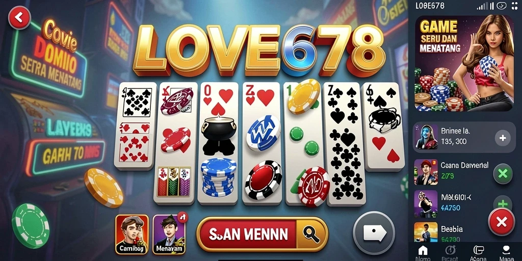 Tampilan permainan Domino yang menarik dan interaktif.