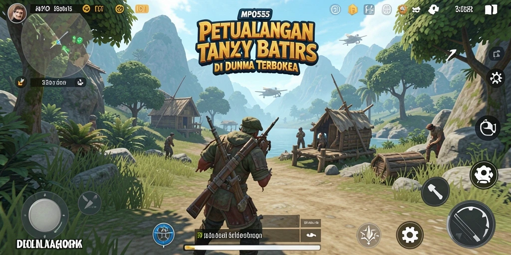 Screenshot gameplay MPO555 menampilkan pemandangan alam yang menakjubkan dan aksi permainan.