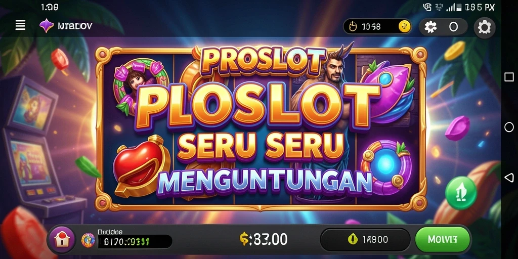 Screenshot gameplay PROSLOT menampilkan serunya memutar gulungan slot.