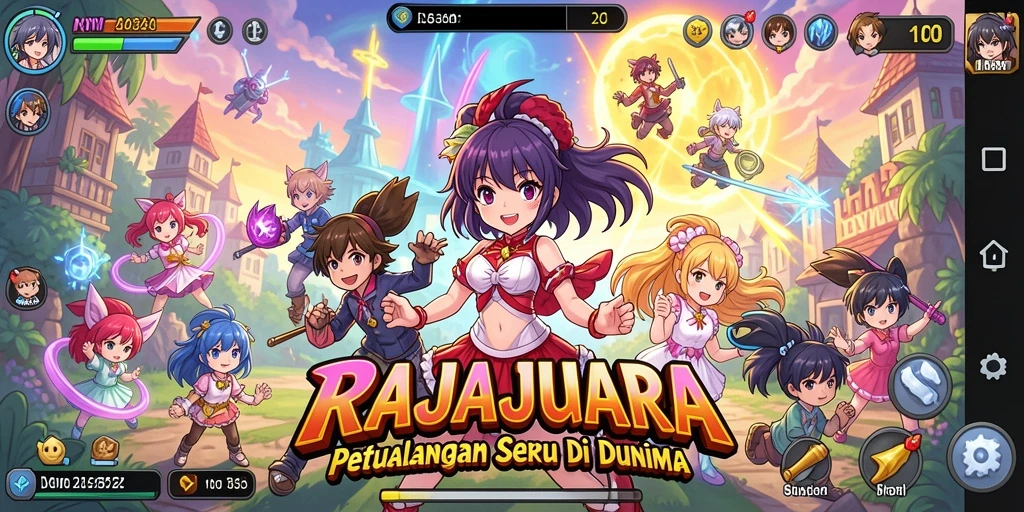 Tampilan screenshot menunjukkan aksi pertarungan di dunia Anime.