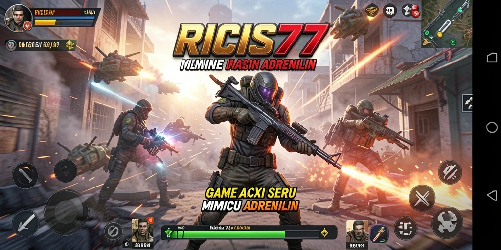 Screenshot menampilkan aksi seru gameplay RICIS77.