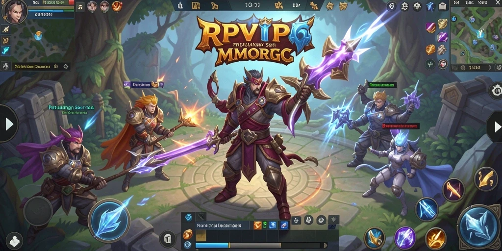 Screenshot gameplay RPVIP4 menampilkan aksi pertempuran seru dan interaksi antar pemain.