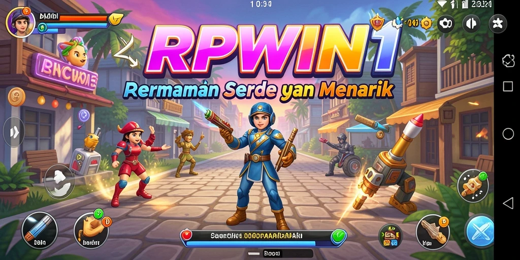 Tangkapan layar utama RPWIN1 menampilkan gameplay arcade yang menegangkan dan bersenang-senang.