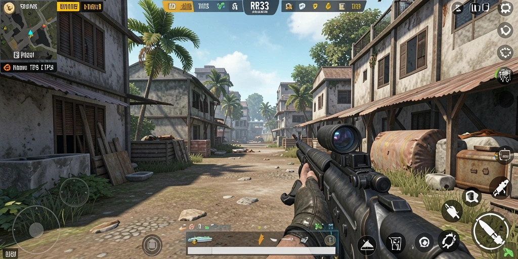 Screenshot utama RR33 dengan tampilan gameplay TPS yang menegangkan.