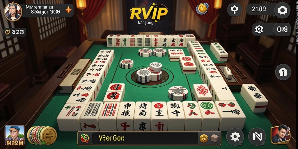 Screenshot gameplay RVIP yang menampilkan aksi Mahjong seru.