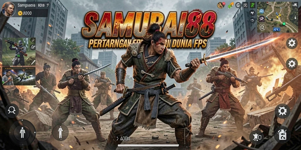 Tangkapan layar gameplay SAMURAI88 menunjukkan aksi pertempuran yang intens.
