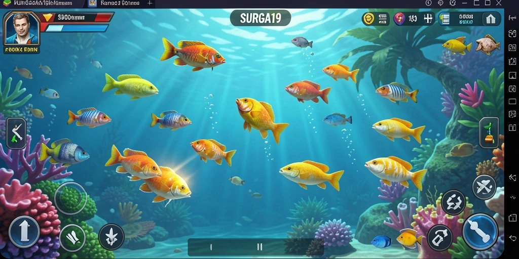 Tampilan gameplay menarik dari SURGA19 dalam aksi Tembak Ikan.