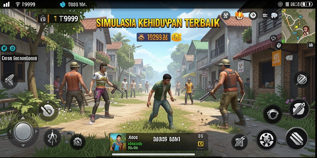 Tampilan gameplay T9999 menampilkan simulasi kehidupan yang mengasyikkan.