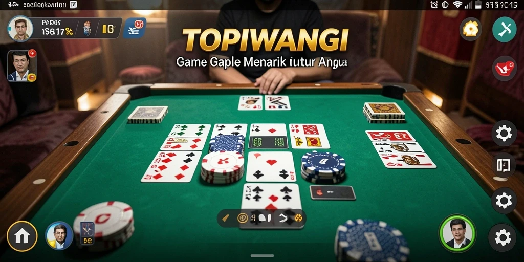 Screenshot gameplay <strong>TOPIWANGI</strong> dengan antarmuka Gaple yang menarik.