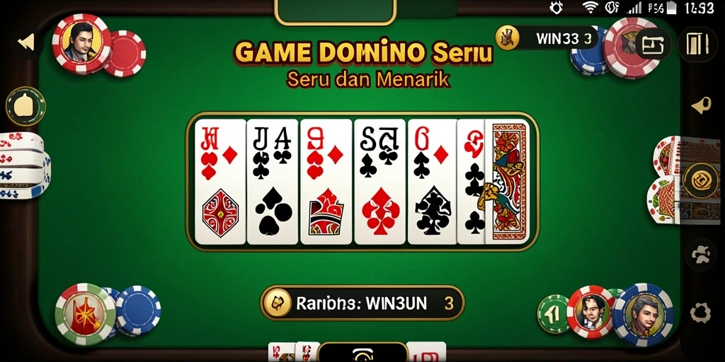 Screenshot gameplay WIN33 menampilkan momen seru permainan Domino.