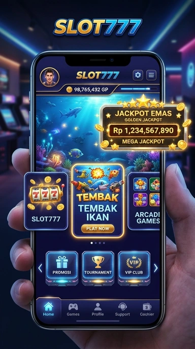 Tampilan antarmuka aplikasi Slot777 yang menarik dan informatif.